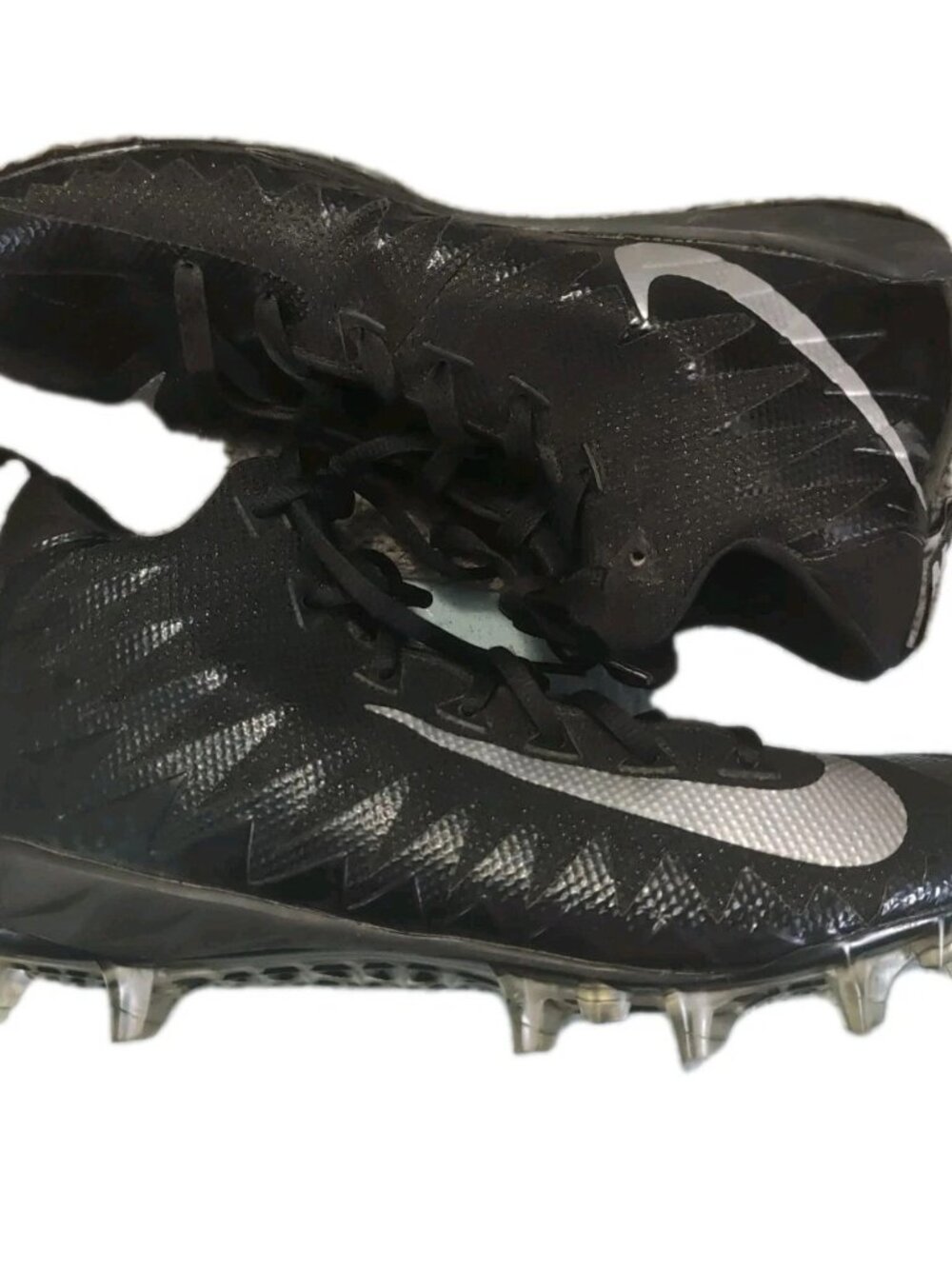 Nike Alpha Menace Mens 11 Black Silver Football Cleats 880410-010
